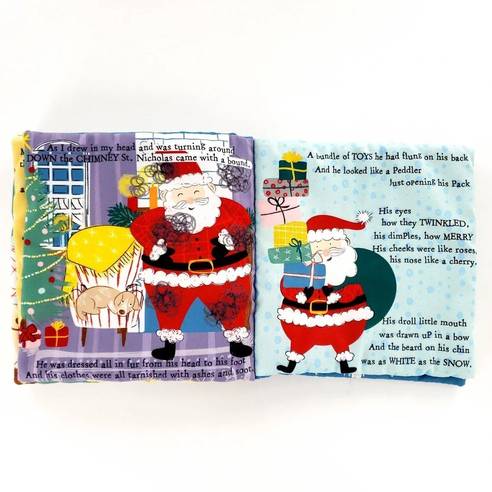 Mud Pie Night Before Christmas Cloth Fabric Children's Book 8